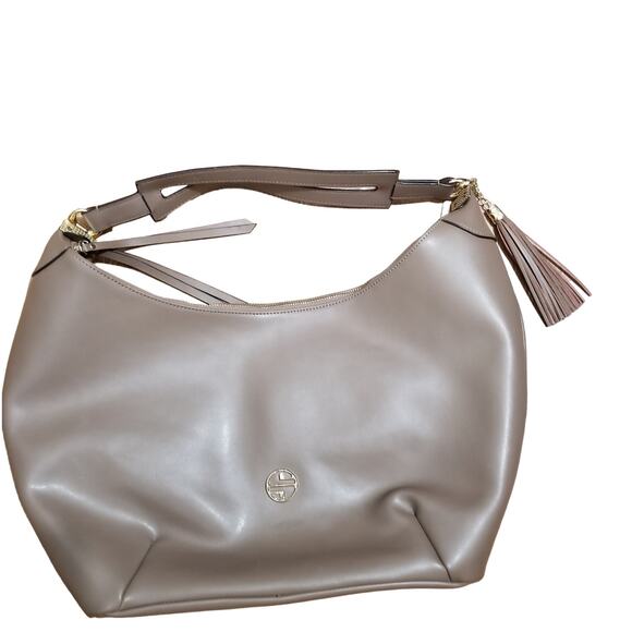 Segolene En Cuir Women's Taupe Leather Hobo Purse  20"W X10"LX3' Bottom Across - Picture 1 of 9